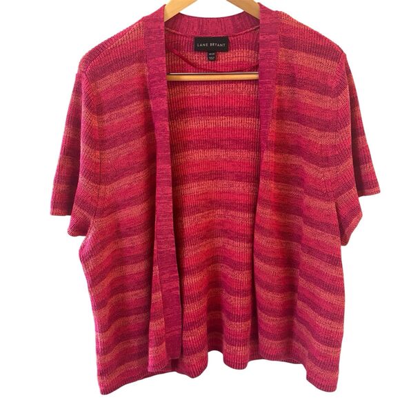 Lane Bryant Womens Cardigan SZ 18/20 Open Front Colorful Bohemian Coastal Preppy - Picture 1 of 10